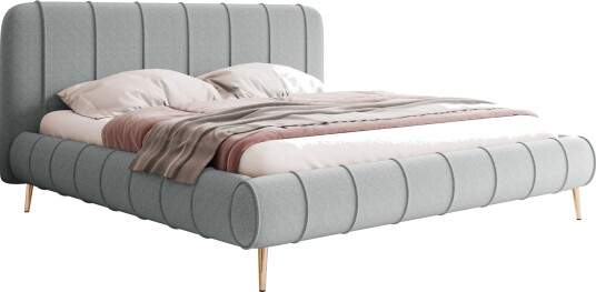 Calrosin Sengeramme med Ben 200x200 cm med Oppbevaring Lys grå