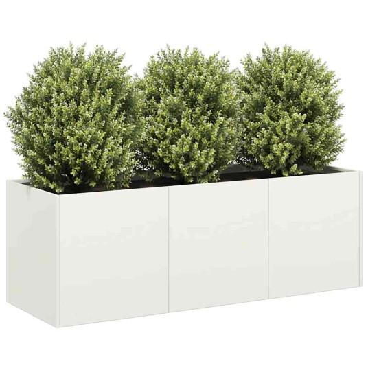 vidaXL Plantekasse hvit 120x40x40 cm kaldvalset stål