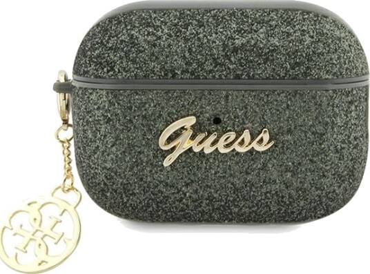 Guess-Etui Guap2glgsha Til Apple Airpods Pro 2 Deksel Grønn/Kaki Glitter Flake 4G Charm
