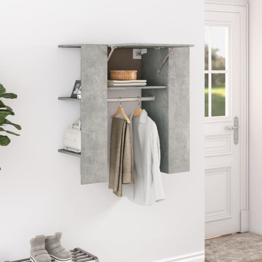vidaXL Gangskap betonggrå 97,5x37x99 cm konstruert tre vidaXL Gangskap betonggrå 97,5x37x99 cm konstruert tre