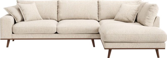 Copenhagen Premium 4 personers Højrevendt L formet Dyb Chaiselongsofa i Chenille Beige Copenhagen Premium 4 personers Højrevendt L formet Dyb Chaiselongsofa i Chenille Beige