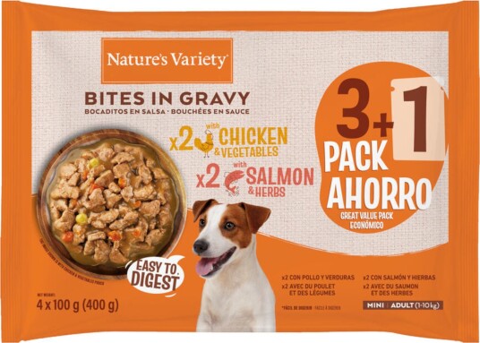 Nature’S Variety Våtfôr Adult Nature'S Variety Bites I Saus Mini & Laks Kylling 4 X 100 G
