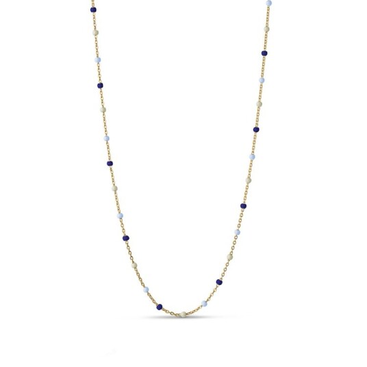 Enamel Copenhagen Lola Necklace Marine Forgylt Sølv Sterling 925 38 40 42 cm