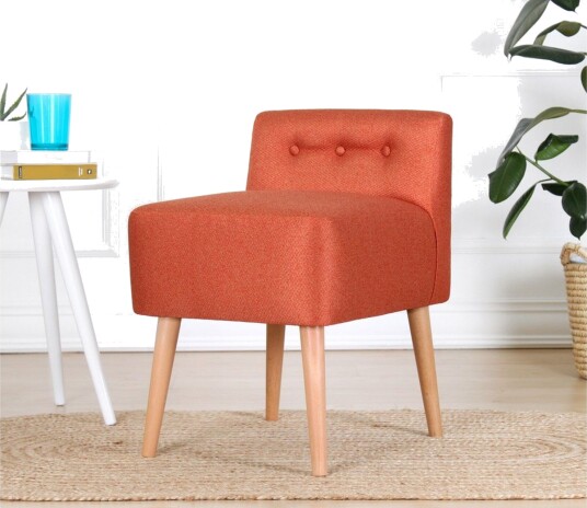 Anaro Sittepuff 43 cm Rektangulær Oransje
