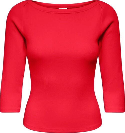 JDY Jdymalli 3/4 Boatneck Top Jrs Noos Red L JDY Jdymalli 3/4 Boatneck Top Jrs Noos Red L