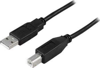 Deltaco USB 2.0 Kabel 0,5 m Hann-Hann Type A til Type B Svart