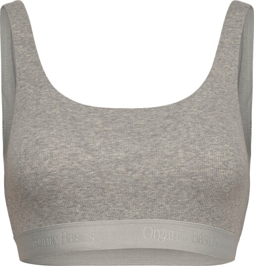 Organic Basics Core Rib Tank Bralette GREY MELANGE XS Organic Basics Core Rib Tank Bralette GREY MELANGE XS