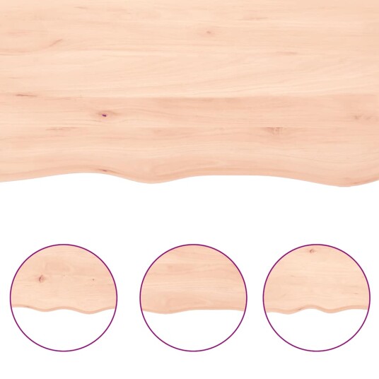 vidaXL Vegghylle 140x60x6 cm ubehandlet heltre eik