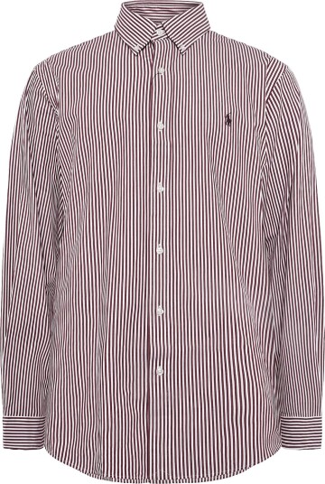 Polo Ralph Lauren Custom Fit Striped Stretch Poplin Shirt 4655B WINE WHITE XL