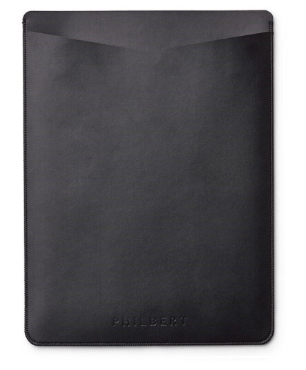 Philbert, Philbert UltraSlim Vegansk Skinn Sleeve m. Stropp til MacBook / Laptop 14" (32,0 x 23,5 x 2 cm) - Svart