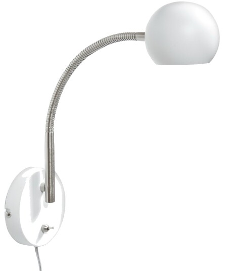Fladen Vegglampe Med Bryter  Hvit