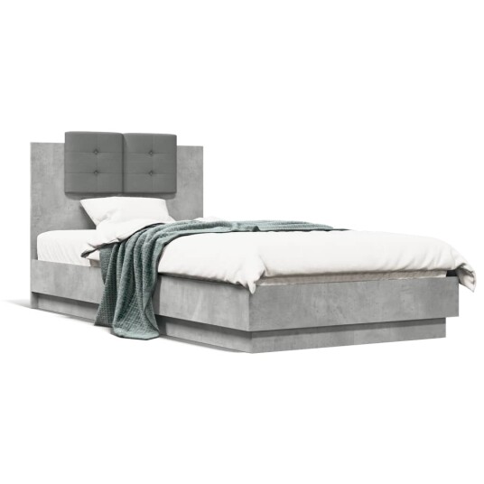  Sengeramme med hodegavl betonggrå 75x190 cm konstruert tre 8721012277137