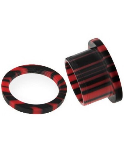 Aab Blended Rosa og Svart Piercing Tunnel Strl 4 mm