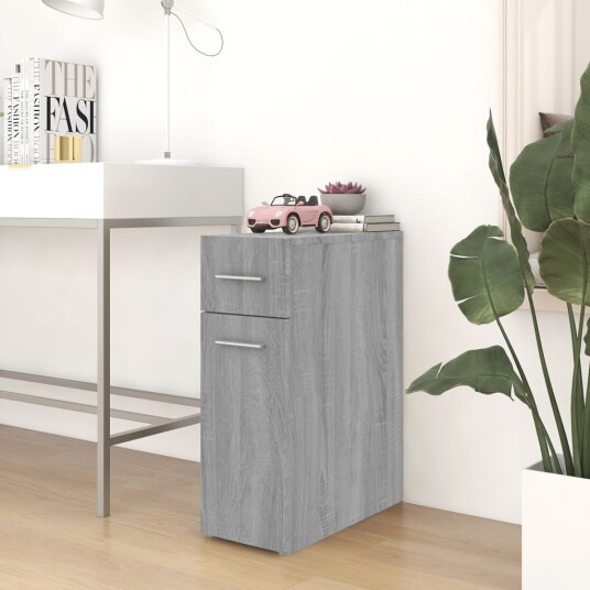 vidaXL Apotekskap grå sonoma 20x45,5x60 cm konstruert tre vidaXL Apotekskap grå sonoma 20x45,5x60 cm konstruert tre
