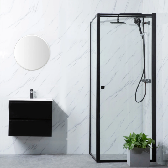 Bathlife Profil Dusjhjørne 70x80 cm Sort Matt/Klart Glass Bathlife Profil Dusjhjørne 70x80 cm Sort Matt/Klart Glass