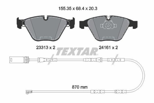 Bremseklosser TEXTAR 2331307 Bremseklosser TEXTAR 2331307