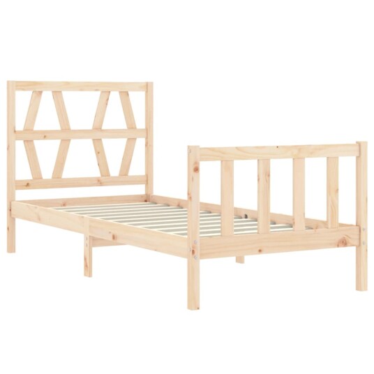 vidaXL Sengeramme med hodegavl 100x200 cm heltre 8720845976514
