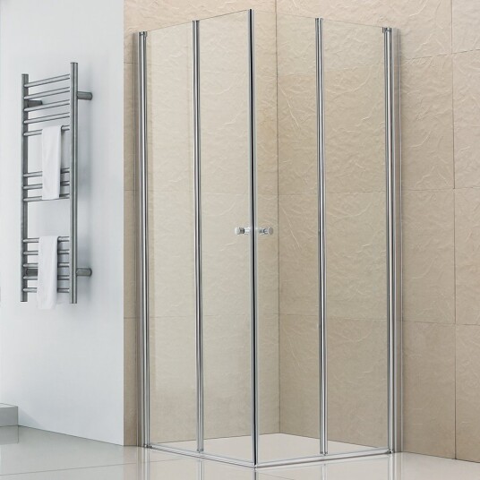 CELESTE MH200 LEDDET DUSJDØR 90X190CM HØYRE KROM M/SIKKERHETSFOLIE