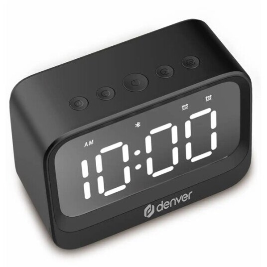 Denver EC 53B Vekkerklokke med Bluetooth 5.3 høyttaler og dobbel alarmfunksjon Denver EC 53B Vekkerklokke med Bluetooth 5.3 høyttaler og dobbel alarmfunksjon
