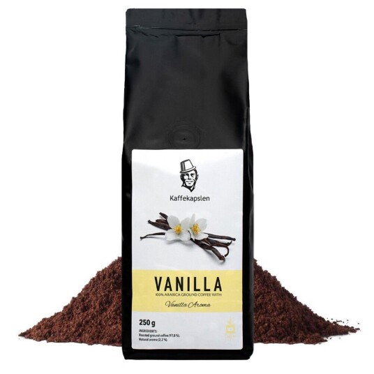 Kaffekapslen Vanilje Kaffe - Kaffekapslen - 250 g. malt kaffe Kaffekapslen Vanilje Kaffe - Kaffekapslen - 250 g. malt kaffe