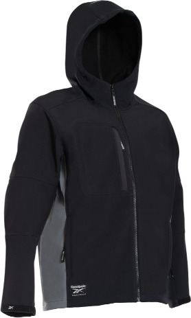 Reebok 3-Lags Softshell Jakke – Vindtett, Vannavvisende(RB004J BLK, Svart, 1 Stykk, størrelse-XL)