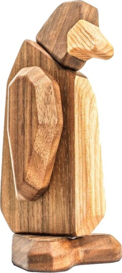 FableWood - Pingvin trefigur 13 cm valnøtt/ask