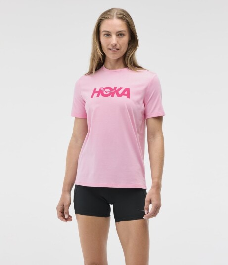 Hoka Core Logo CTN Short Sleeve Tee Rosa XL