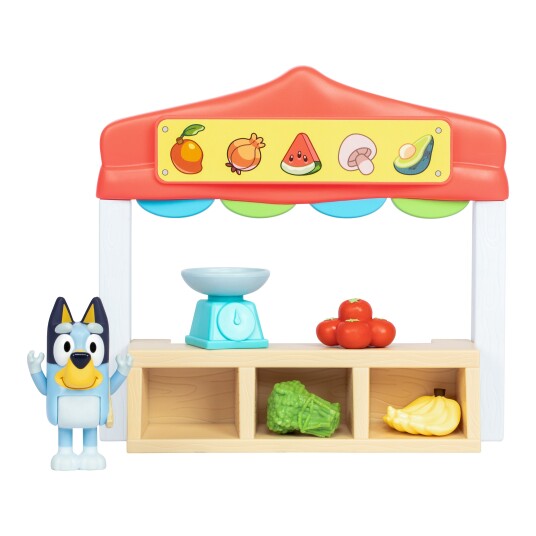 Bluey Mini Lekesett Markedsbod med Figur og Tilbehør - For Barn 3+ Bluey Mini Lekesett Markedsbod med Figur og Tilbehør - For Barn 3+