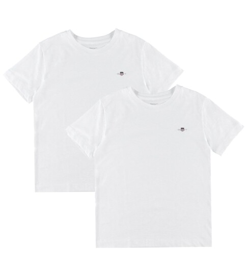 Gant 2 Pack t skjorter med rund hals til ungdom WHITE 134/140 Gant 2 Pack t skjorter med rund hals til ungdom WHITE 134/140