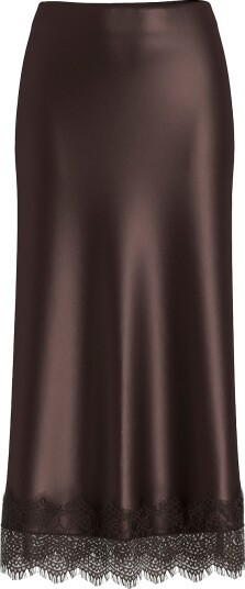 Vila Skjørt viEllette HW Ankle Lace Skirt Brun Vila Skjørt viEllette HW Ankle Lace Skirt Brun