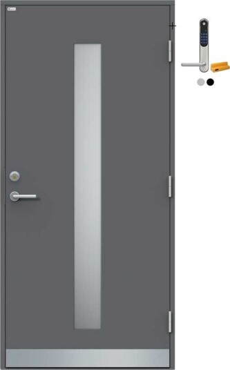 Ytterdør Diplomat Marina Extreme Klart Glass med Yale Doorman Classic Home