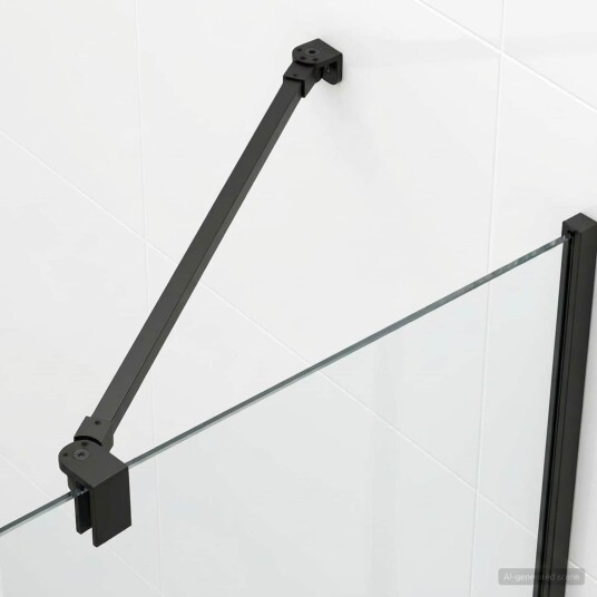 vidaXL Støttestang til dusjdør 57,5 cm for 68/ mm glass Svart