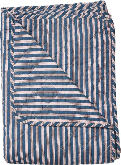 Au Maison Quilt Ethnic, Stripe-Dark Blue, 140X180 Cm - DARK BLUE - 140X180 cm