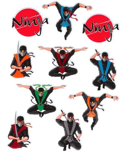 3D Ninja Klistremerker Ninjafest