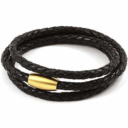 3 x lær armbånd med gull lås. 3 x lær armbånd med gull lås.