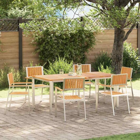 Stable hage stoler 6 stk 54.5x56x87 cm Massivt teak