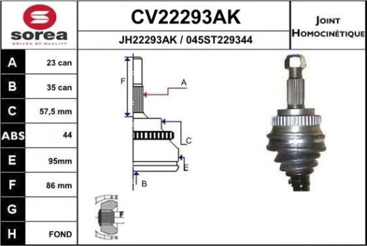 Drivledd EAI CV22293AK Drivledd EAI CV22293AK