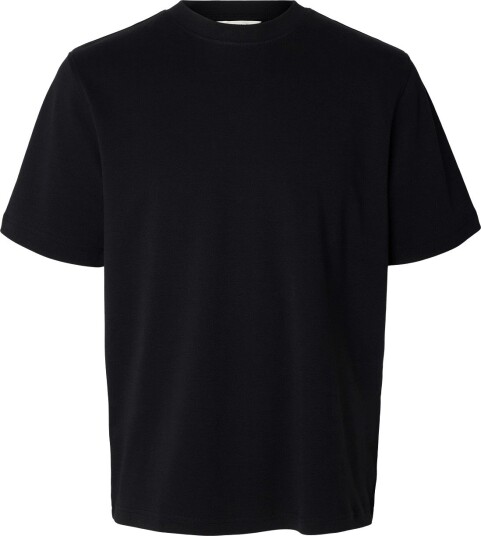 Selected Slmtaj Mid Wgt Peach Ss O Neck Tee Noos Black L
