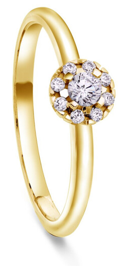 Moments by Pan Jewelry, Diamantring Bliss i 585 gult gull 0,20 CT | 2 mm bredde