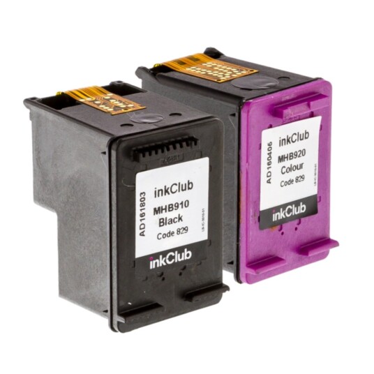inkClub MHB9-2 Multipakning blekk, erstatter HP 62XL, svart og farge