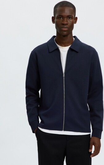 Selected Slmtom Soft Full Zip Sweat Noos Navy L