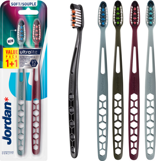 2 stk. Jordan SOFT Tannbørster UltraLite 2 stk. Jordan SOFT Tannbørster UltraLite