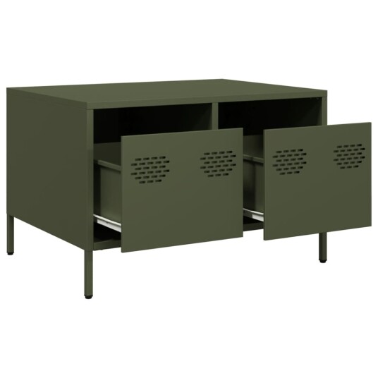 TV-benk olivengrønn 68x50x43,5 cm kaldvalset stål 8721102929991 TV-benk olivengrønn 68x50x43,5 cm kaldvalset stål 8721102929991