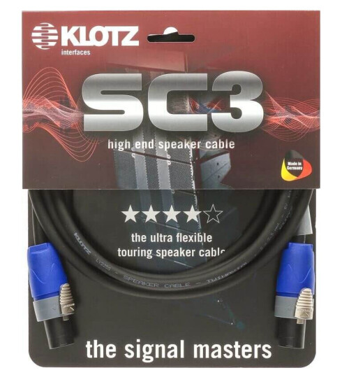 Klotz SC3 Høyttalerkabel 10m speakON/speakON sort