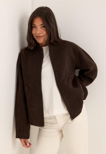 Selected Slwjacqueline Wool Blend Jacket Noos   Brown   34