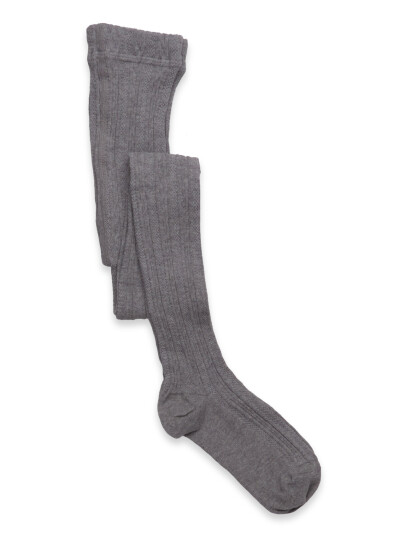 Geggamoja Cable Knitted Stockings Grey Melange Grey 122-128
