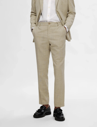 Selected Slhslim Oasis Linen Trs Noos   Beige   42