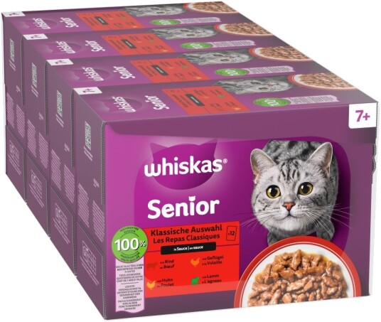Whiskas 7+ /11+ Senior Porsjonsposer 7+ Klassisk Utvalg I Saus 96 X 85 G Whiskas 7+ /11+ Senior Porsjonsposer 7+ Klassisk Utvalg I Saus 96 X 85 G