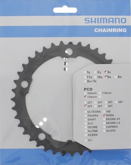 Shimano Sora Drev Ø 130 mm 39T Sort