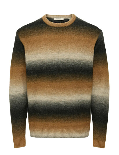 ONLY & SONS Onsbertil Reg Ls Crew Knit - Brown - XXL